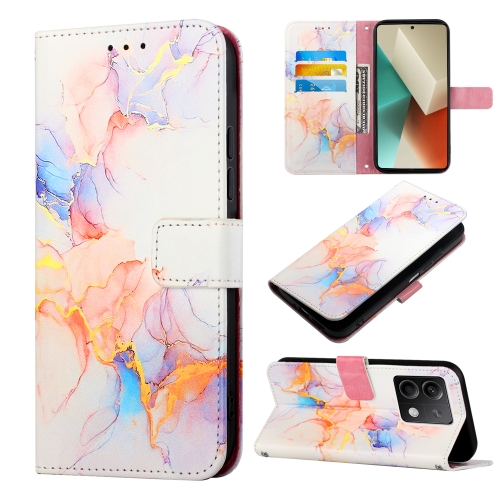 

For Xiaomi Redmi Note 13 5G Global PT003 Marble Pattern Flip Leather Phone Case(Galaxy Marble White)