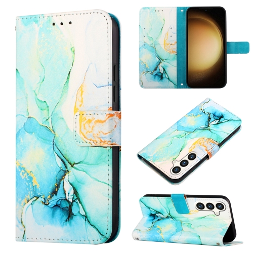 

For Samsung Galaxy S24+ 5G PT003 Marble Pattern Flip Leather Phone Case(Green)