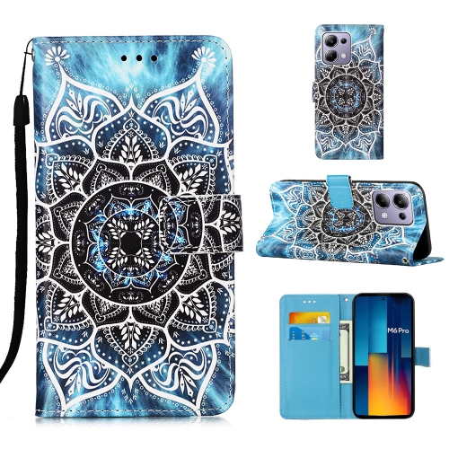 

For Xiaomi Redmi Note 13 Pro 4G Global Colored Drawing Pattern Plain Weave Leather Phone Case(Undersea Mandala)