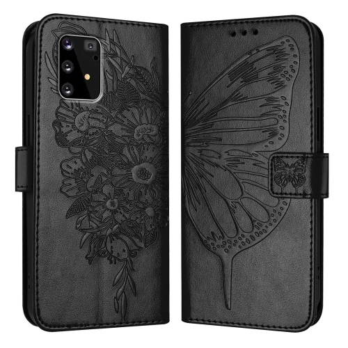 

For Samsung Galaxy A91 / M80s / S10 Lite Embossed Butterfly Leather Phone Case(Black)