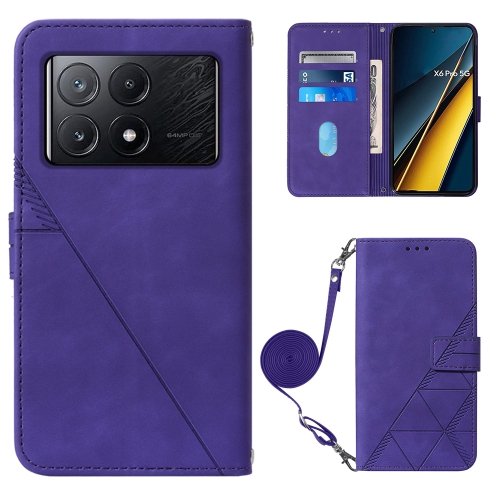 

For Xiaomi Redmi K70E Crossbody 3D Embossed Flip Leather Phone Case(Purple)