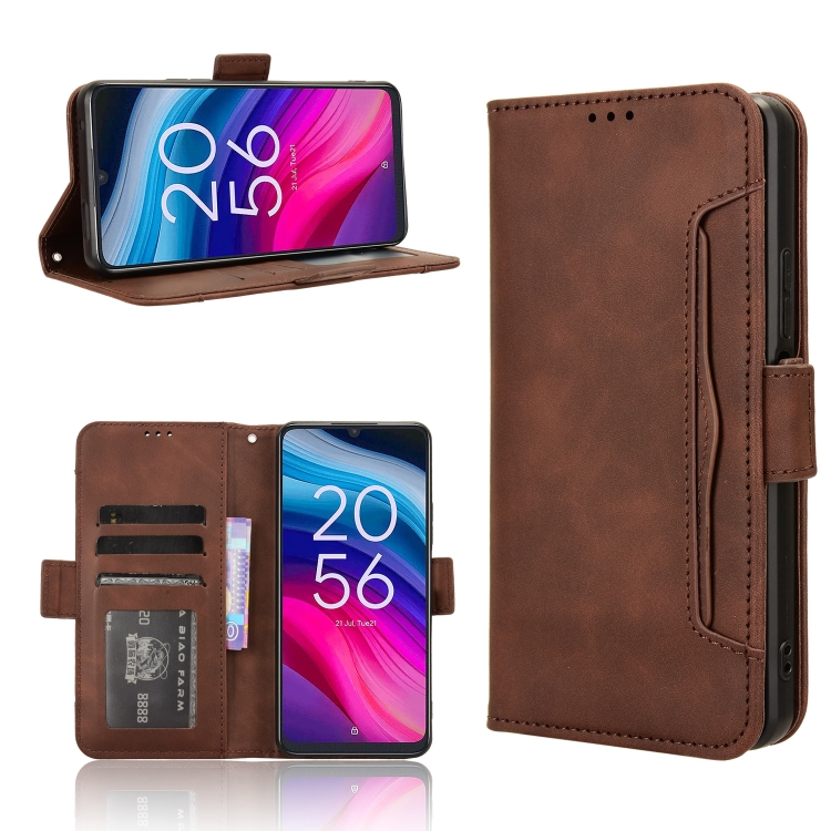 

For TCL 505 4G Skin Feel Calf Texture Card Slots Leather Phone Case(Brown)