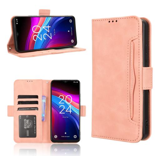 

For TCL 503 Skin Feel Calf Texture Card Slots Leather Phone Case(Pink)