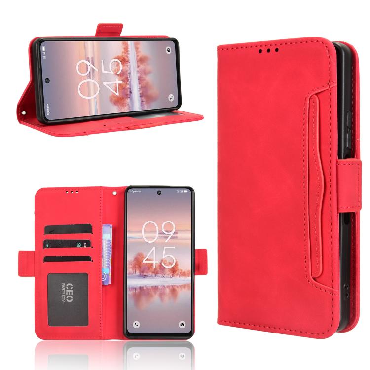 

For TCL 60 NxtPaper Skin Feel Calf Texture Card Slots Leather Phone Case(Red)