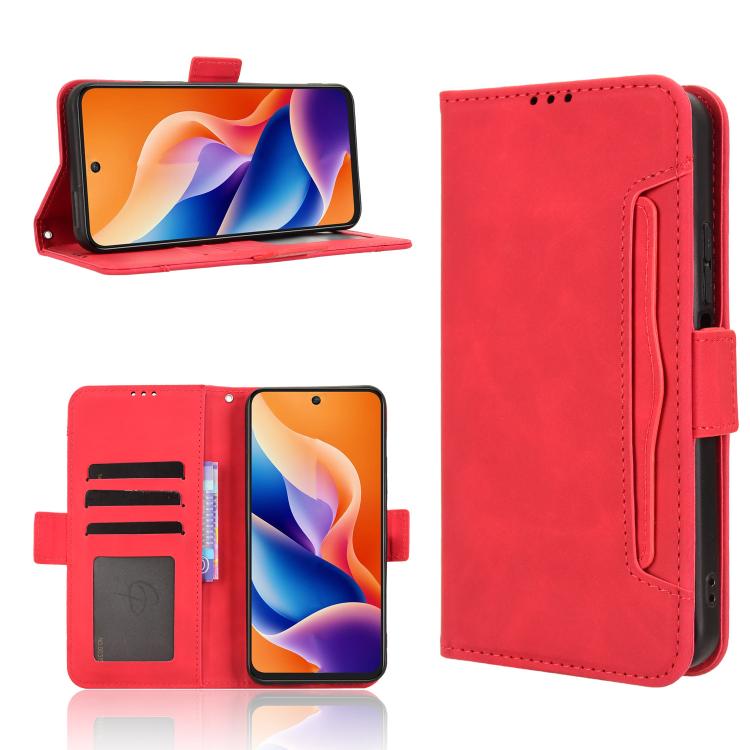 

For TCL 605 / 60 SE Skin Feel Calf Texture Card Slots Leather Phone Case(Red)