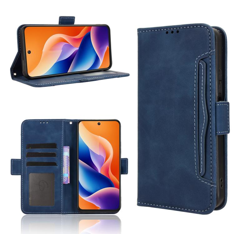 

For TCL 605 / 60 SE Skin Feel Calf Texture Card Slots Leather Phone Case(Blue)
