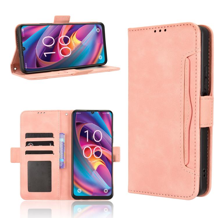 

For TCL K32 5G / K33 5G Skin Feel Calf Texture Card Slots Leather Phone Case(Pink)