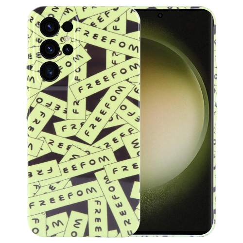 

For Samsung Galaxy S23 Ultra 5G Painted Pattern Precise Hole PC Phone Case(Green Label)