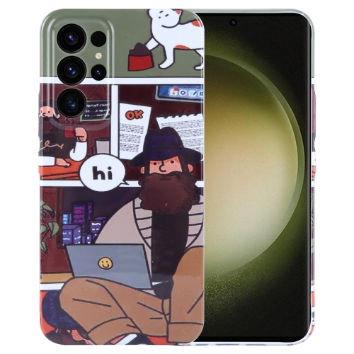 

For Samsung Galaxy S23 Ultra 5G Painted Pattern Precise Hole PC Phone Case(Holiday Uncle)