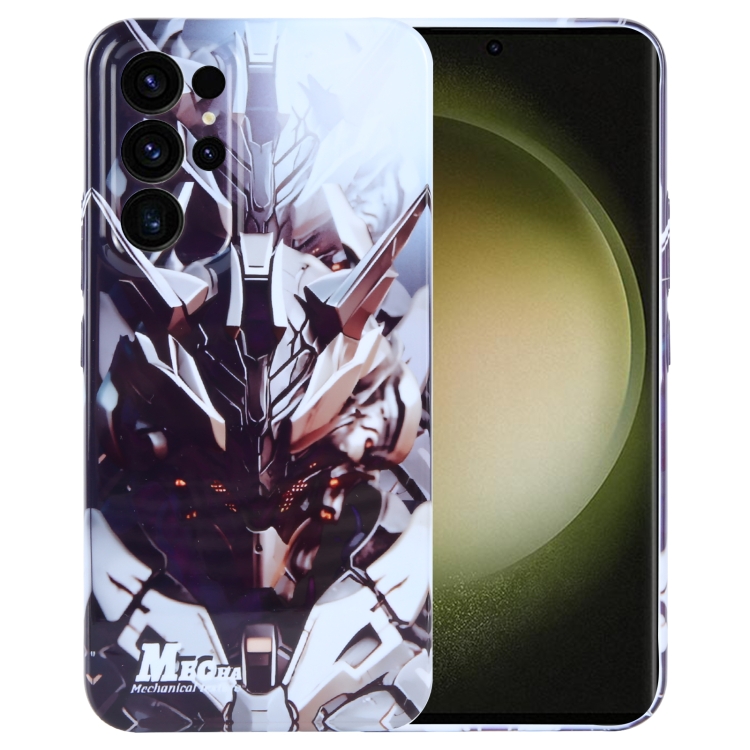 

For Samsung Galaxy S23 Ultra 5G Painted Pattern Precise Hole PC Phone Case(Golden Robot)