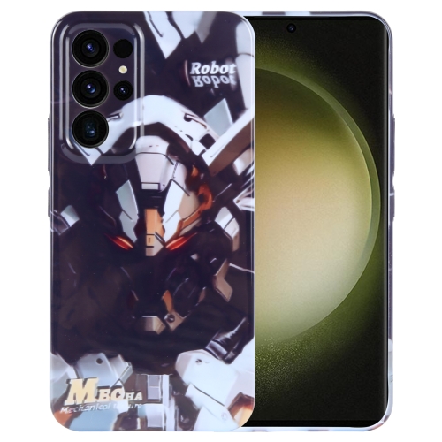 

For Samsung Galaxy S23 Ultra 5G Painted Pattern Precise Hole PC Phone Case(Grey Robot)
