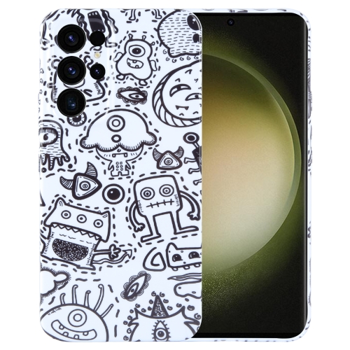 

For Samsung Galaxy S23 Ultra 5G Painted Pattern Precise Hole PC Phone Case(Block Monster)