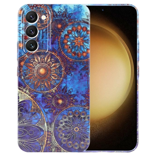 

For Samsung Galaxy S23+ 5G Painted Pattern Precise Hole PC Phone Case(Abstract Flower)