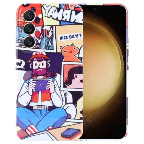 

For Samsung Galaxy S23+ 5G Painted Pattern Precise Hole PC Phone Case(Vacationer)