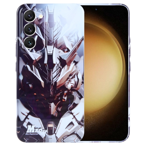 

For Samsung Galaxy S23+ 5G Painted Pattern Precise Hole PC Phone Case(Golden Robot)