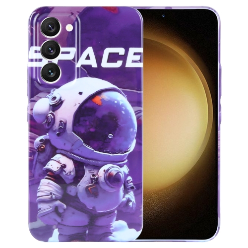 

For Samsung Galaxy S23+ 5G Painted Pattern Precise Hole PC Phone Case(Purple Astronaut)