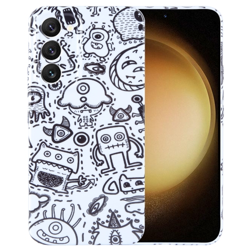 

For Samsung Galaxy S23+ 5G Painted Pattern Precise Hole PC Phone Case(Block Monster)