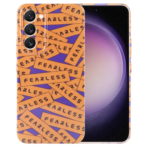 

For Samsung Galaxy S23 5G Painted Pattern Precise Hole PC Phone Case(Orange Label)