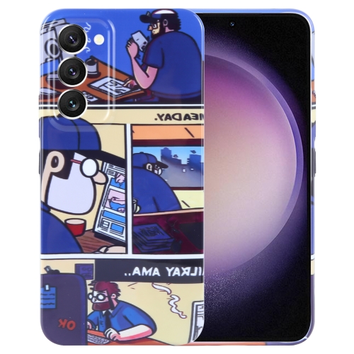 

For Samsung Galaxy S23 5G Painted Pattern Precise Hole PC Phone Case(Working Comics)