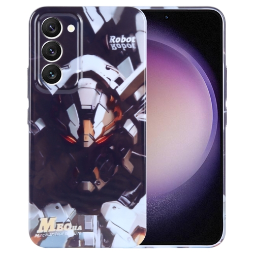

For Samsung Galaxy S23 5G Painted Pattern Precise Hole PC Phone Case(Grey Robot)