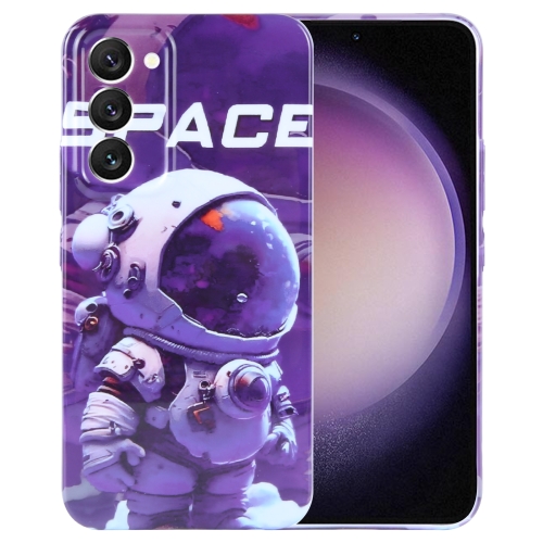 

For Samsung Galaxy S23 5G Painted Pattern Precise Hole PC Phone Case(Purple Astronaut)