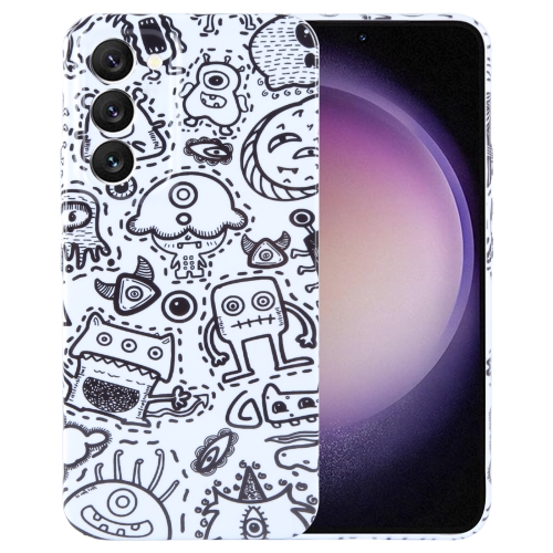 

For Samsung Galaxy S23 5G Painted Pattern Precise Hole PC Phone Case(Block Monster)