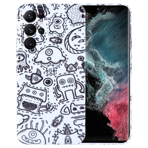 

For Samsung Galaxy S22 Ultra 5G Painted Pattern Precise Hole PC Phone Case(Block Monster)