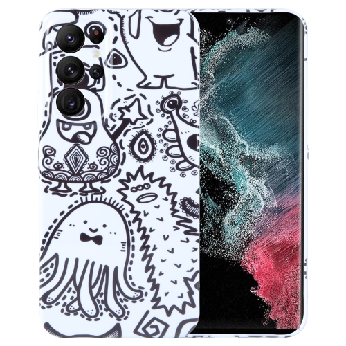 

For Samsung Galaxy S22 Ultra 5G Painted Pattern Precise Hole PC Phone Case(Bottle Monster)