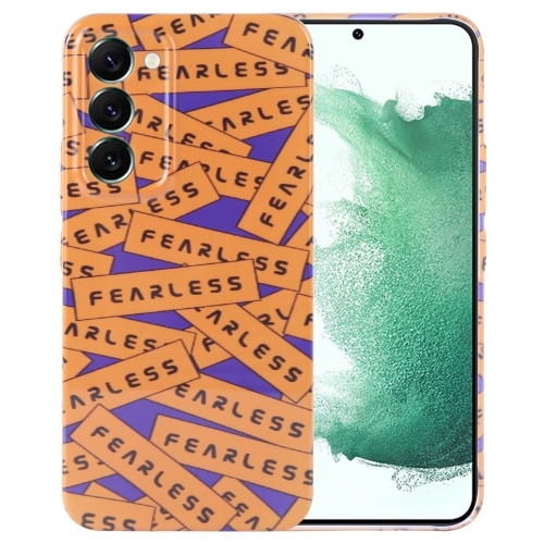

For Samsung Galaxy S22+ 5G Painted Pattern Precise Hole PC Phone Case(Orange Label)