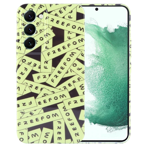 

For Samsung Galaxy S22+ 5G Painted Pattern Precise Hole PC Phone Case(Green Label)