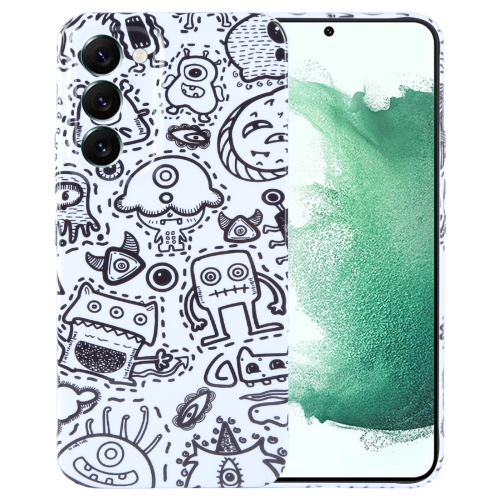 

For Samsung Galaxy S22+ 5G Painted Pattern Precise Hole PC Phone Case(Block Monster)