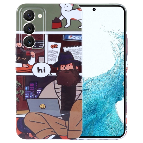 

For Samsung Galaxy S22 5G Painted Pattern Precise Hole PC Phone Case(Holiday Uncle)