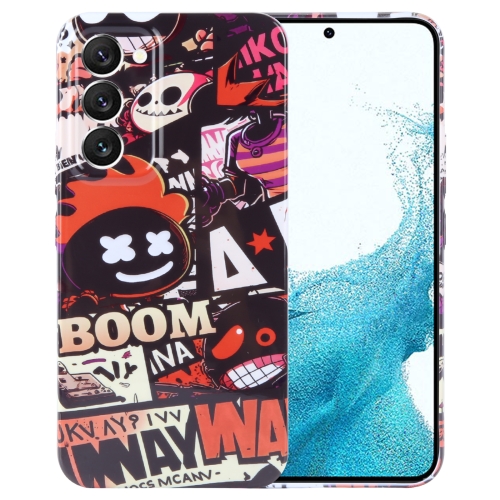 

For Samsung Galaxy S22 5G Painted Pattern Precise Hole PC Phone Case(Orange Comics)