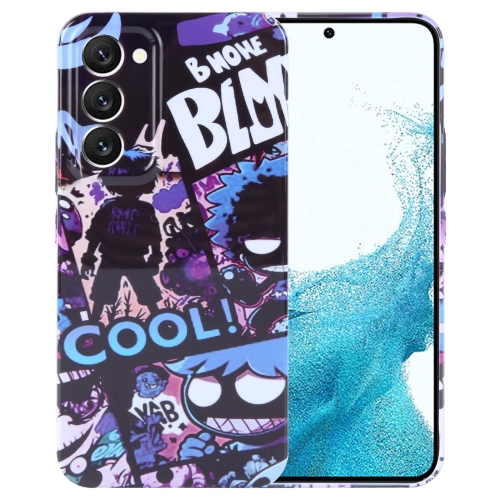 

For Samsung Galaxy S22 5G Painted Pattern Precise Hole PC Phone Case(Purple Comics)