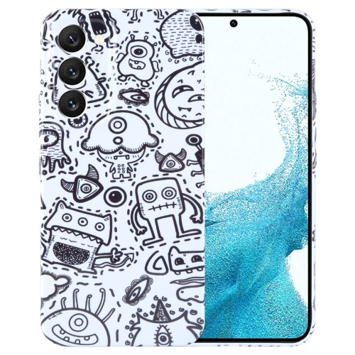 

For Samsung Galaxy S22 5G Painted Pattern Precise Hole PC Phone Case(Block Monster)