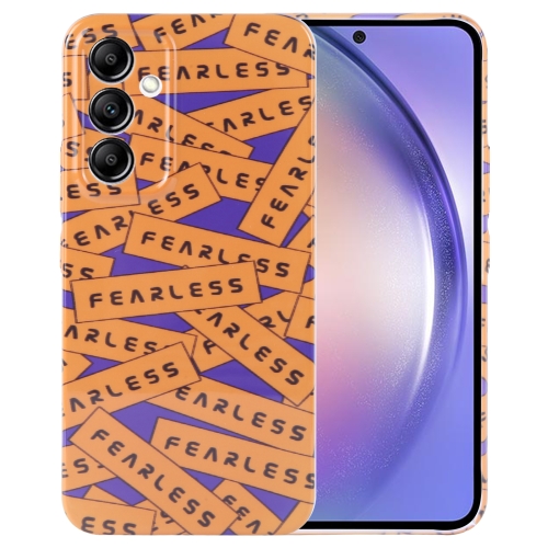 

For Samsung Galaxy A54 5G Painted Pattern Precise Hole PC Phone Case(Orange Label)