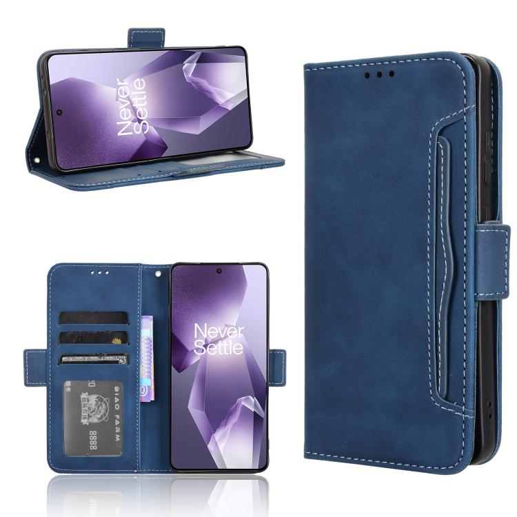 

For OnePlus Ace 5 5G / 5 Pro 5G / 13R 5G Skin Feel Calf Texture Card Slots Leather Phone Case(Blue)