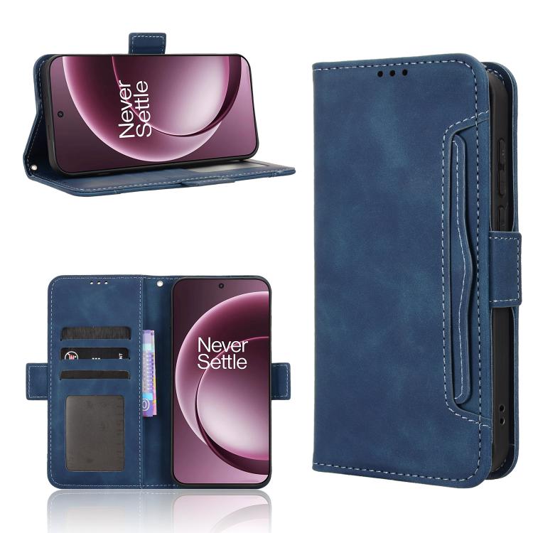 

For OnePlus 15 Skin Feel Calf Texture Card Slots Leather Phone Case(Blue)