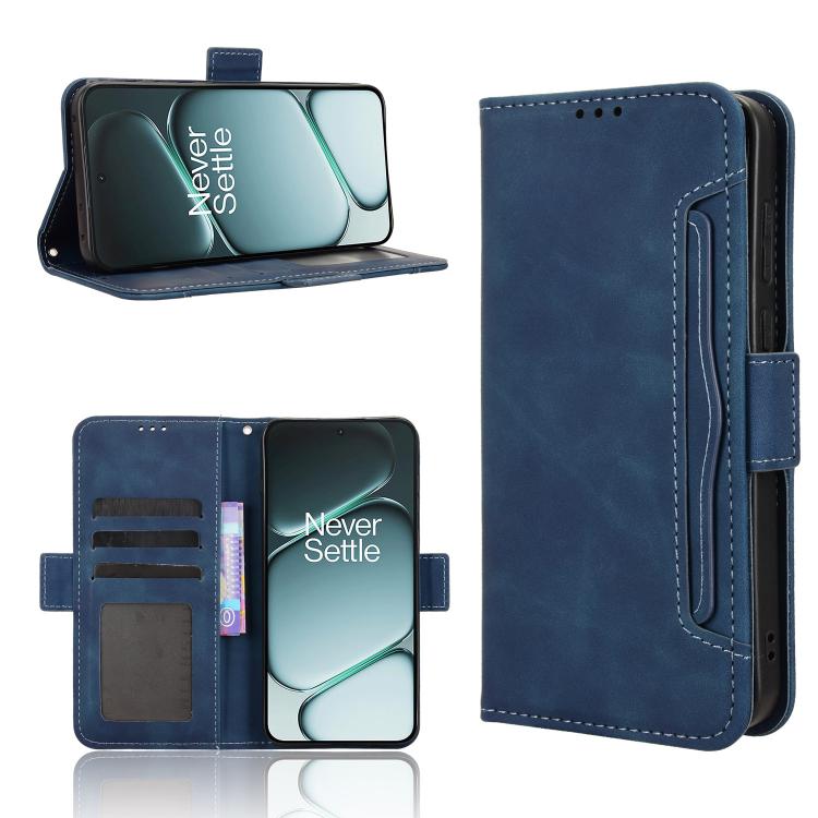 

For OnePlus Ace 6 / Ace 6T / 15R Skin Feel Calf Texture Card Slots Leather Phone Case(Blue)