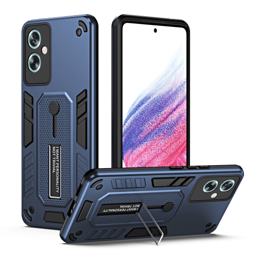 

For OPPO A79 5G Variety Brave Armor Finger Loop Holder Phone Case(Blue)