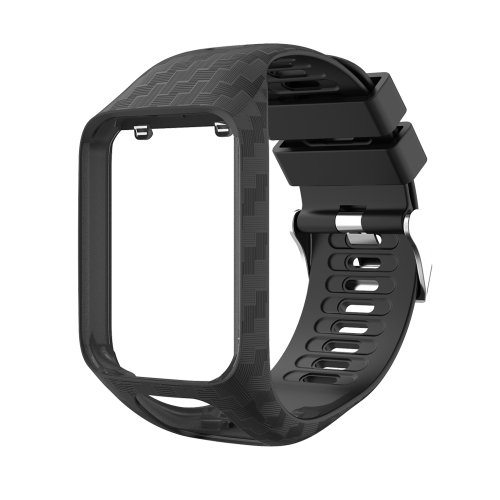 

For Tomtom 2 / 3 Radium Carving Texture Replacement Strap Watchband(Black)