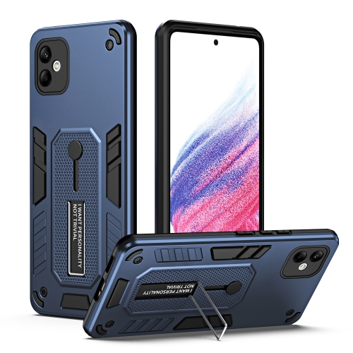 

For Samsung Galaxy A05 Variety Brave Armor Finger Loop Holder Phone Case(Blue)