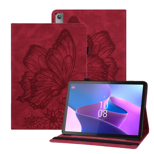 

For Lenovo Tab P12 / Xiaoxin Pad Pro 12.7 Big Butterfly Embossed Leather Tablet Case(Red)