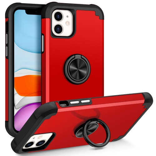 

For iPhone 11 L2 Rotating Ring Holder Magnetic Phone Case(Red)