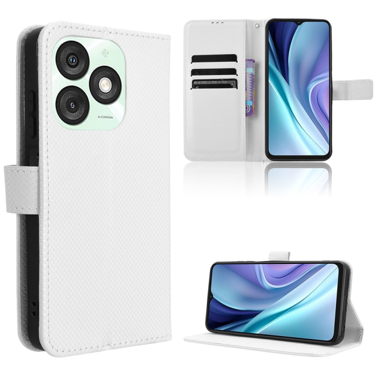 

For itel A50 Diamond Texture Leather Phone Case(White)