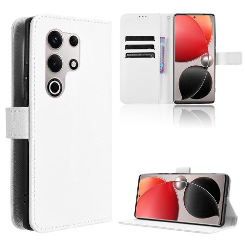 

For itel S25 Ultra 4G Diamond Texture Leather Phone Case(White)