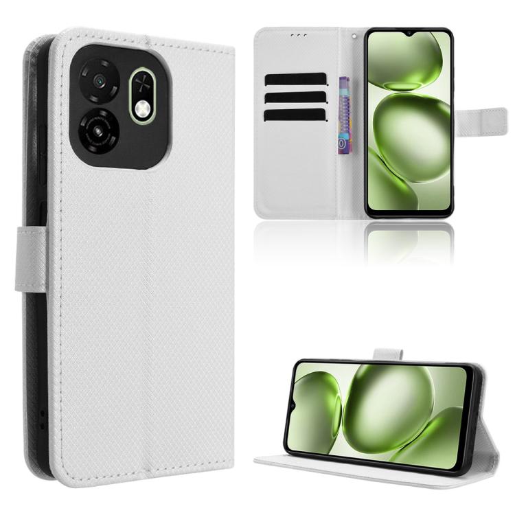 

For itel A100C 4G Diamond Texture Leather Phone Case(White)