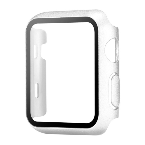

For Apple Watch Series 6 / 5 / 4 / SE 44mm Painting PC Hybrid Tempered Film Integrated Watch Case(Silver)