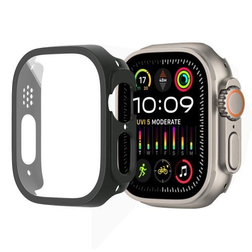 For Apple Watch Ultra 2 / Ultra 49mm Painting PC Hybrid Tempered Film Integrated Watch Case(Black) joyoung air fryer intelligent and visible body detachable and washable electric fryer integrated electric rice cooker