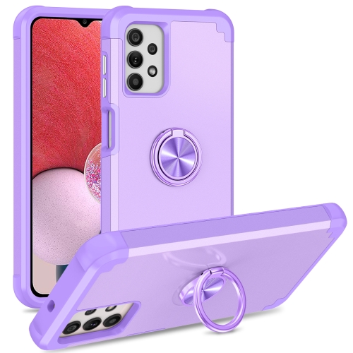 

For Samsung Galaxy A13 4G / 5G / A32 5G L2 Rotating Ring Holder Magnetic Phone Case(Light Purple)